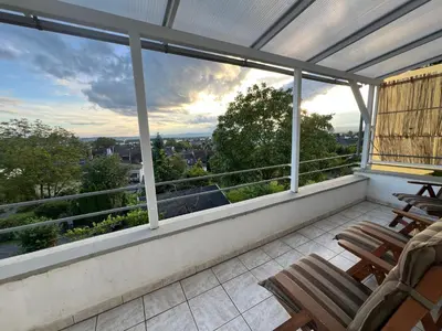 Ein Balkon oder eine Terrasse in der Unterkunft Wohnung mit schönem Aussicht