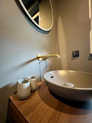 Ein Badezimmer in der Unterkunft FeWo Riesling