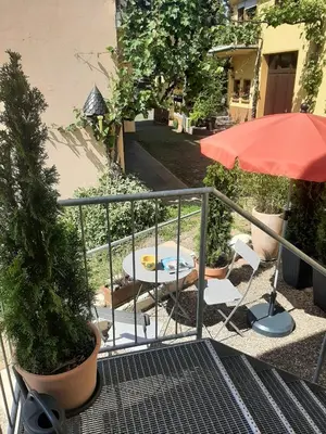Ein Balkon oder eine Terrasse in der Unterkunft Mosel statt Mallorca