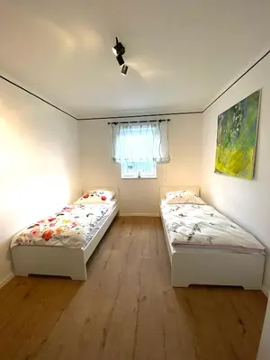 Ein Bett oder Betten in einem Zimmer der Unterkunft Naturnahe Wohnung in Zettingen B