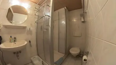 Ein Badezimmer in der Unterkunft Gästehaus Eulenköpfchen