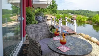 Blick auf einen Fluss in der Nähe der Ferienwohnung