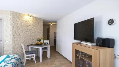 TV/Unterhaltungsangebot in der Unterkunft Ferienwohnung Studio Vulkanhöhe - im Maarberg Resort - in Schalkenmehren am See