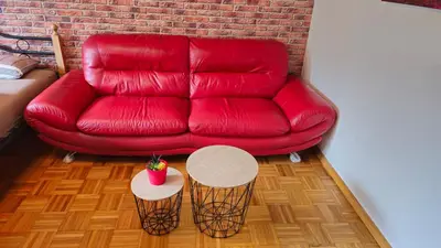 Ein Sitzbereich in der Unterkunft Föhren Apartment