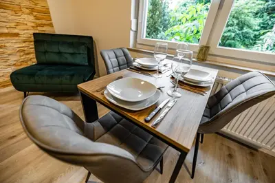 Ein Sitzbereich in der Unterkunft EifelComfort modernes Apartment in zentraler Lage