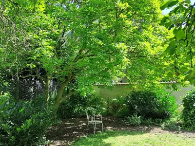 Ein Garten an der Unterkunft Nostalgie-Nest mit Boxspringbett