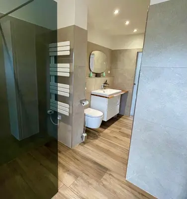 Ein Badezimmer in der Unterkunft Ferienwohnung Bähr