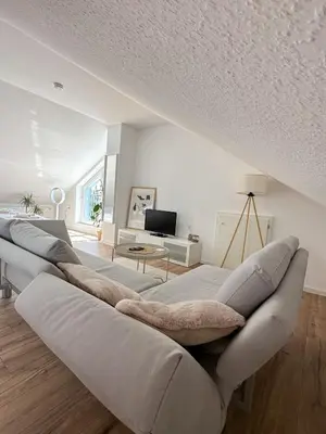 Ein Sitzbereich in der Unterkunft Loft mit Blick über Koblenz u Festung Nähe BWZK