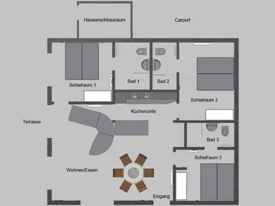 Grundriss der Unterkunft Ferienhaus elf