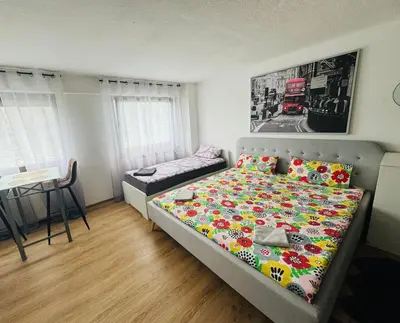 Ein Bett oder Betten in einem Zimmer der Unterkunft Fluss und Ruhe