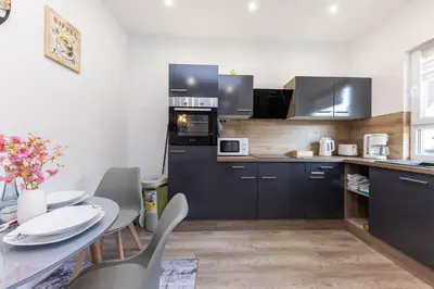 Küche/Küchenzeile in der Unterkunft NEU I Ferienwohnung Jasmin