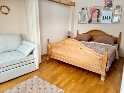 Ein Bett oder Betten in einem Zimmer der Unterkunft Residenz zu Caub - Blücher-Suite