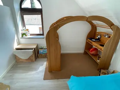 Ein Bett oder Betten in einem Zimmer der Unterkunft Kleines Ferienhaus Nähe Bad Kreuznach