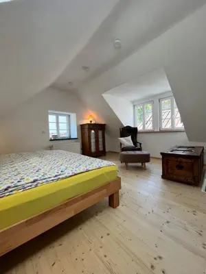 Ein Bett oder Betten in einem Zimmer der Unterkunft Ferienhaus in der Ennejass Monreal