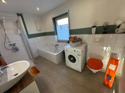 Ein Badezimmer in der Unterkunft Ferienwohnung AnGa