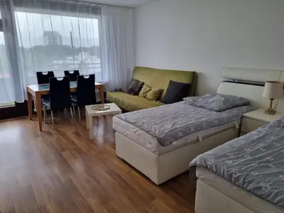 Ein Sitzbereich in der Unterkunft B1011, gemütliches Appartement mit Ausblick