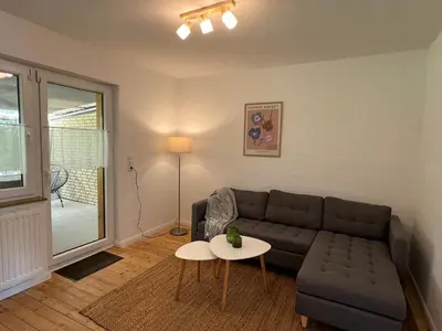 Ein Sitzbereich in der Unterkunft Ferienhaus Naturtraum Eifel