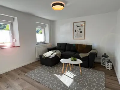 Ein Sitzbereich in der Unterkunft Ferienhaus Naturtraum Eifel