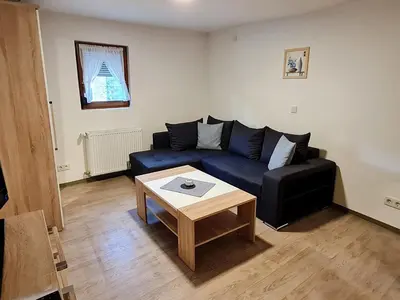 Ein Sitzbereich in der Unterkunft Ferienhaus Fachwerkhaus mit Charme - 71818
