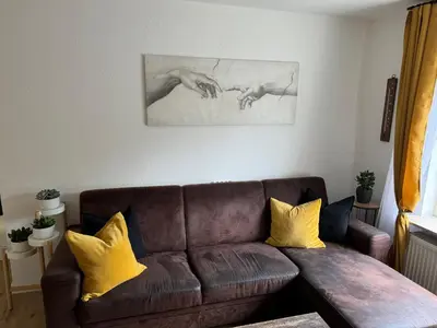 Ein Sitzbereich in der Unterkunft PRIME LODGE Koblenz