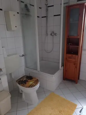 Ein Badezimmer in der Unterkunft Privatzimmer im Landhaus mit großem Garten und Parkplatz