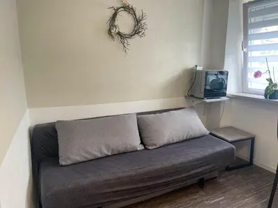Ein Sitzbereich in der Unterkunft Ferienwohnung Bina