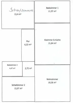 Grundriss der Unterkunft Ferienwohnung Magma