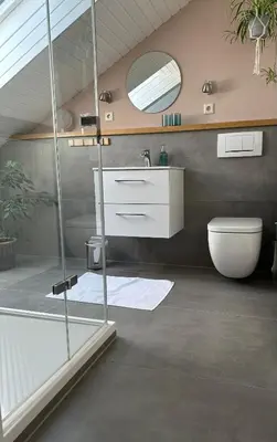 Ein Badezimmer in der Unterkunft FeWo-KaRitz