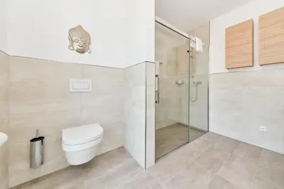 Ein Badezimmer in der Unterkunft Traumblick 1OG