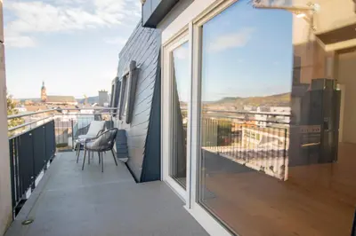 Ein Balkon oder eine Terrasse in der Unterkunft FeWo Wohlleben Petrus VI