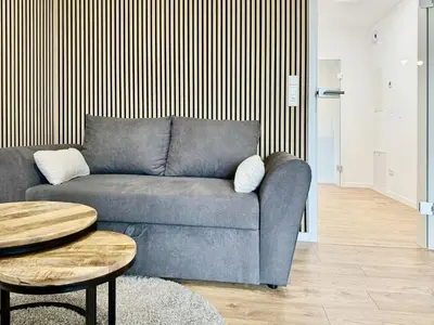 Ein Sitzbereich in der Unterkunft Tamara Apartments