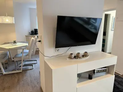 TV/Unterhaltungsangebot in der Unterkunft Ferienwohnung Melanie 300 Meter zur Therme