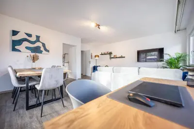 TV/Unterhaltungsangebot in der Unterkunft Untere Rheinblick-Oase Komfort mit 2 SZ Balkon