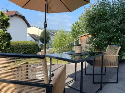 Ein Balkon oder eine Terrasse in der Unterkunft Ferienwohnung in Adenau am Nürburgring