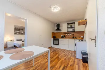 Küche/Küchenzeile in der Unterkunft Zentrale Wohnung 