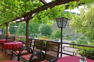 Ein Garten an der Unterkunft Weinhaus Hirschen Bruttig