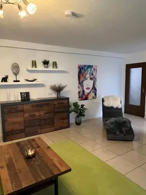 Ein Sitzbereich in der Unterkunft Ferienwohnung Goldrausch