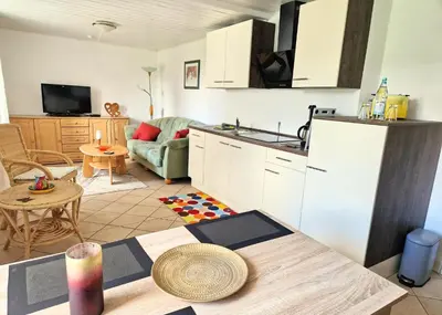 Küche/Küchenzeile in der Unterkunft Ferienwohnung Zur Kasselburg