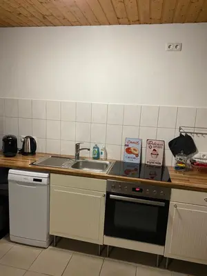 Küche/Küchenzeile in der Unterkunft Ferienwohnung Eschbach Hof am Nürburgring