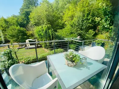 Ein Balkon oder eine Terrasse in der Unterkunft Waldlodge