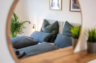 Ein Sitzbereich in der Unterkunft Südstadt-Oase 2 Komfort mit 2 SZ und Balkon