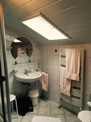 Ein Badezimmer in der Unterkunft Meisenthaler Mühle
