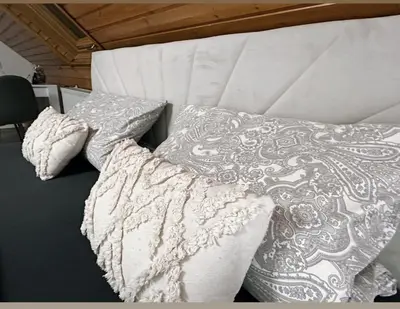 Ein Bett oder Betten in einem Zimmer der Unterkunft Blick auf den Rhein