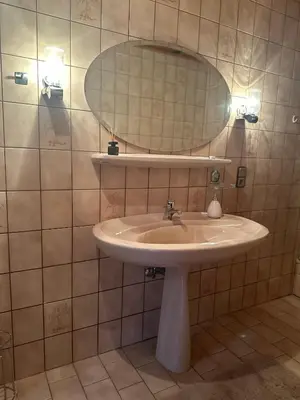 Ein Badezimmer in der Unterkunft Blick auf den Rhein