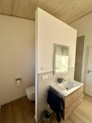 Ein Badezimmer in der Unterkunft Ferienwohnung Traumpanorama im HerberHaus Hunsrück