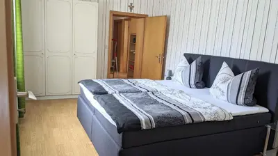 Ein Bett oder Betten in einem Zimmer der Unterkunft Ferienhaus Eckstein