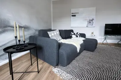 Ein Sitzbereich in der Unterkunft Haus Engelhardt Design Wohnung Heidi mit Burgblick