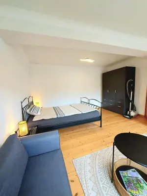 Ein Bett oder Betten in einem Zimmer der Unterkunft Ferienwohnung auf Hof Santangelo