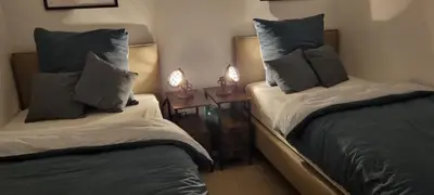 Ein Bett oder Betten in einem Zimmer der Unterkunft Zum Steinbruch