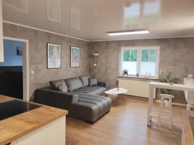 Ein Sitzbereich in der Unterkunft Ferienwohnung Sauer